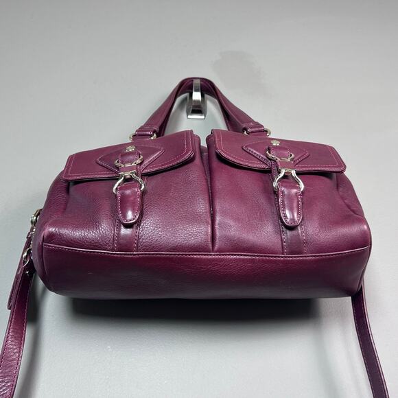 Cole Haan satchel bag burgundy red medicine bag satchel leather medium horse bit - Picture 7 of 13